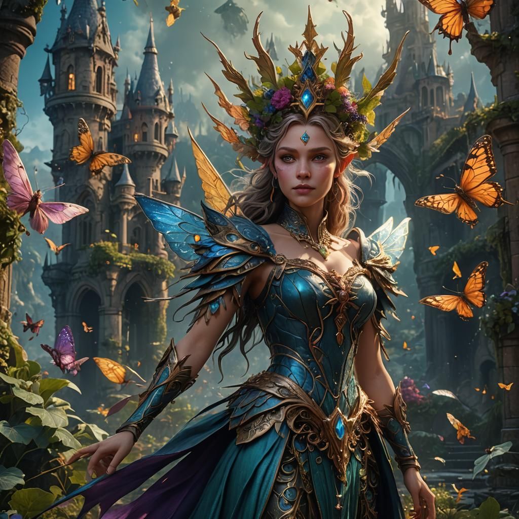 Detailed Fairy Queen Fantasy Concept Art