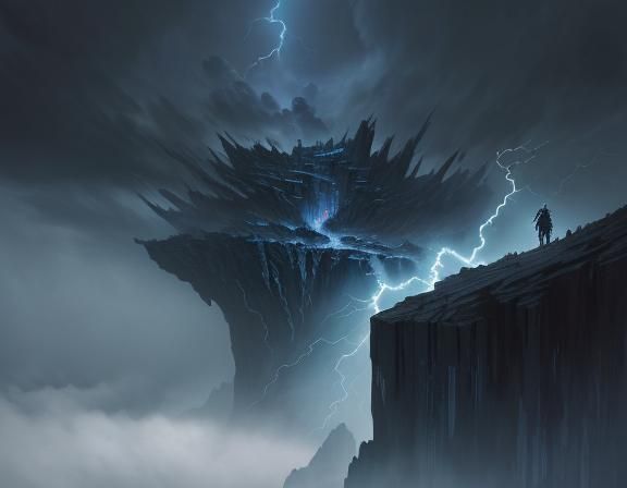 Dark Sorcerer Conjures Storm in Epic Digital Painting