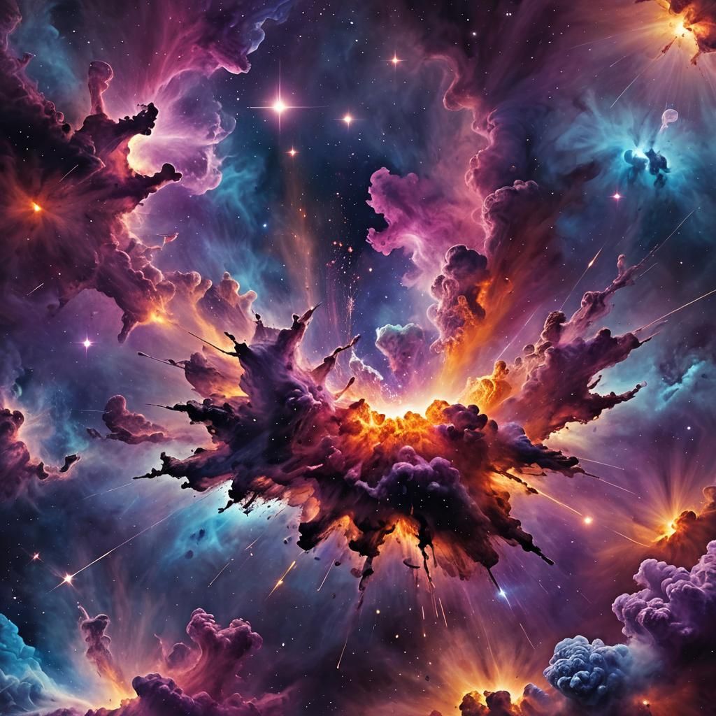 Cosmic Explosion: Two Stars Collide in Space