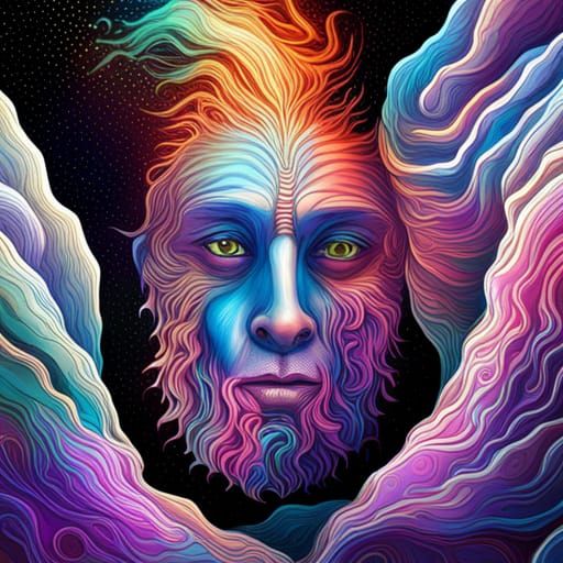 Cosmic Zombie in Holographic Astral Illustration