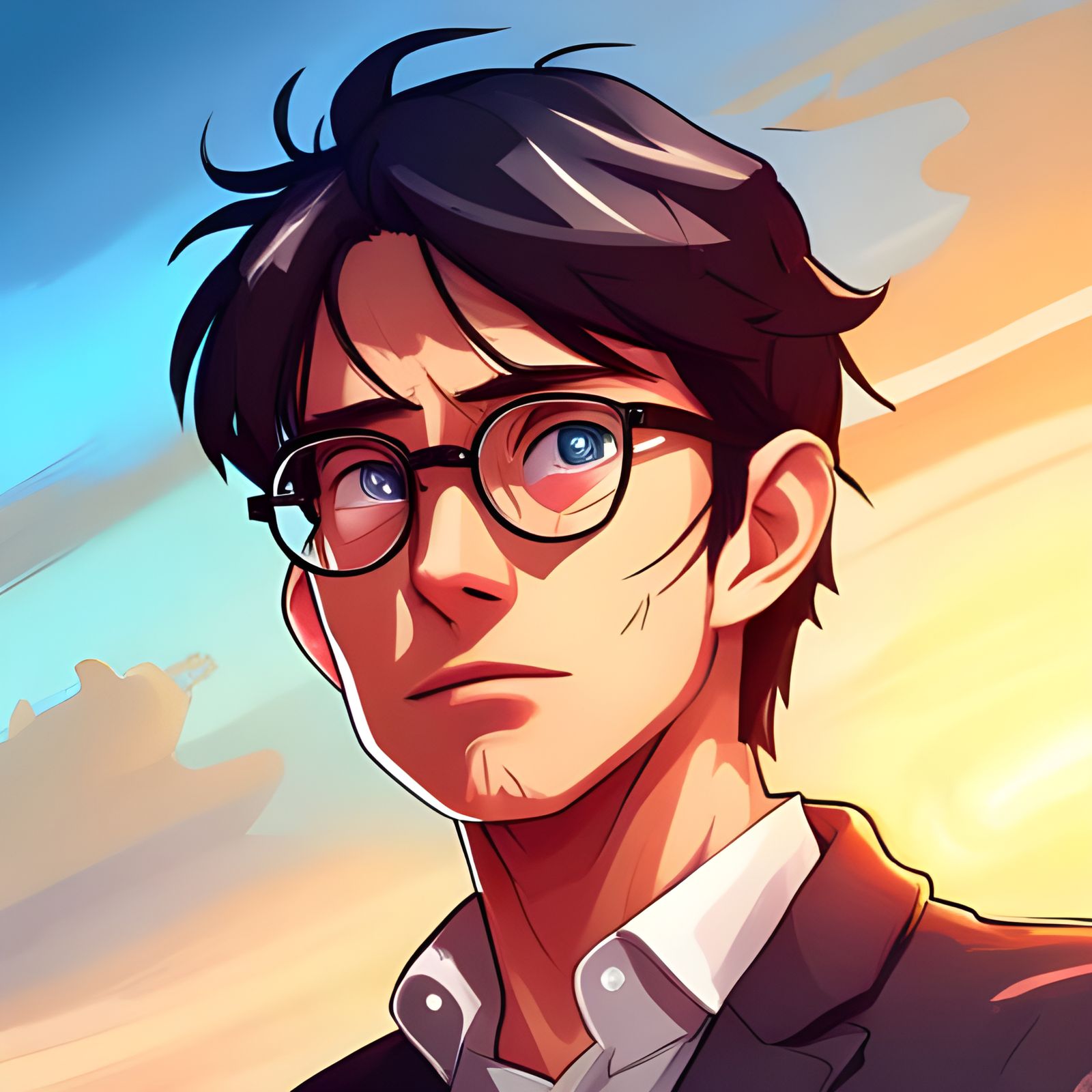 Anime Nerd Portrait in Ghibli Style, 8K
