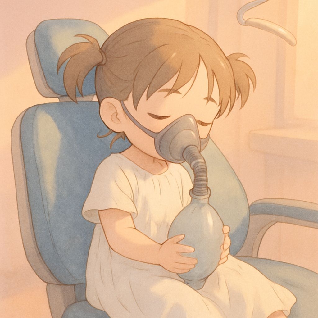 Serene Anime Baby in Dentist's Chair, Peaceful Slumber