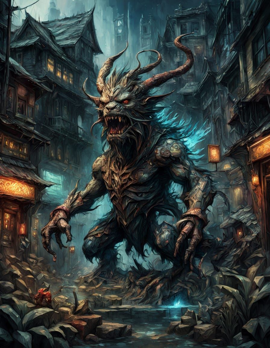 Epic Stylized Watercolor Illustration: Intricate Ink Art