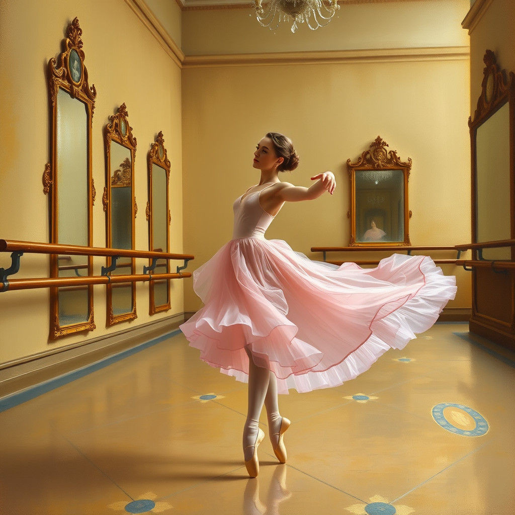 Ballerina in Studio: Impressionistic Style