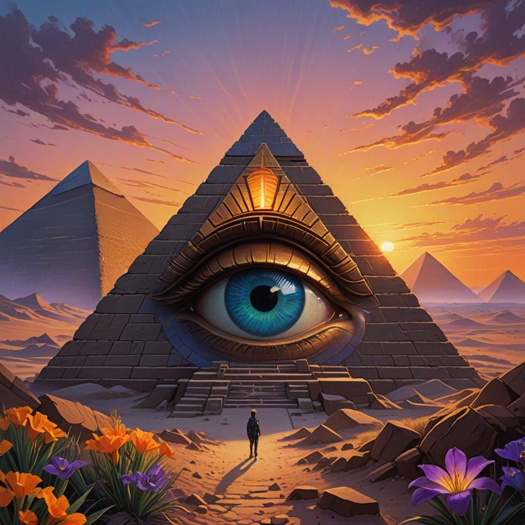 Mystical All-Seeing Eye Illuminates Golden Hour