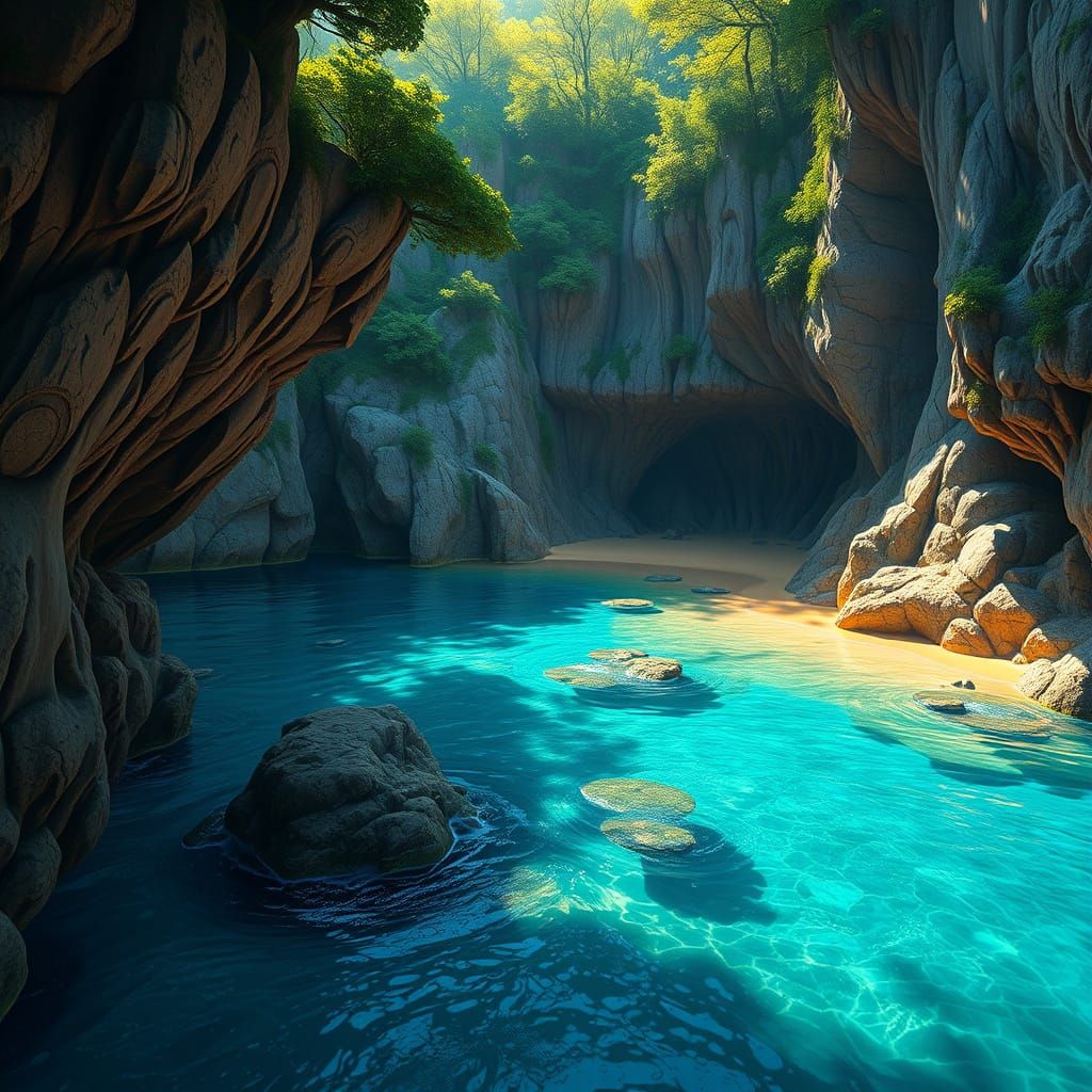 Serene Coastal Paradise with Turquoise Water and Golden Sand