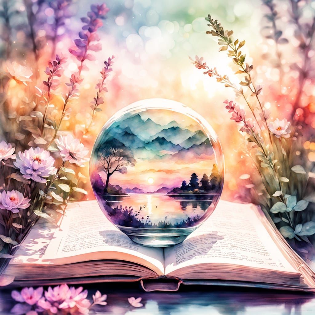 Fantasy Watercolor Double Exposure with Japanese Landscape