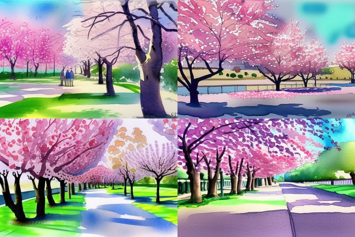Experimenting (cherry blossom ) watercolor