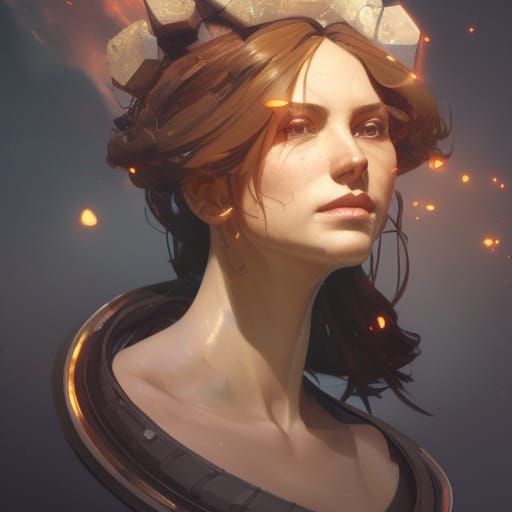 Time Traveler Portrait in Art Nouveau Style