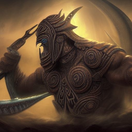 Maori Warrior of Death: Detailed Fantasy Art