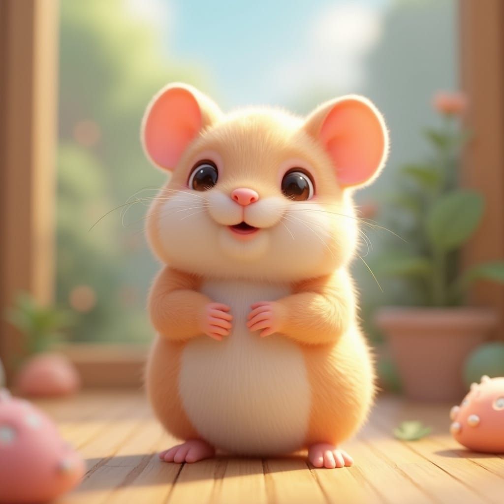 Whimsical Hamster in Fantastical Setting