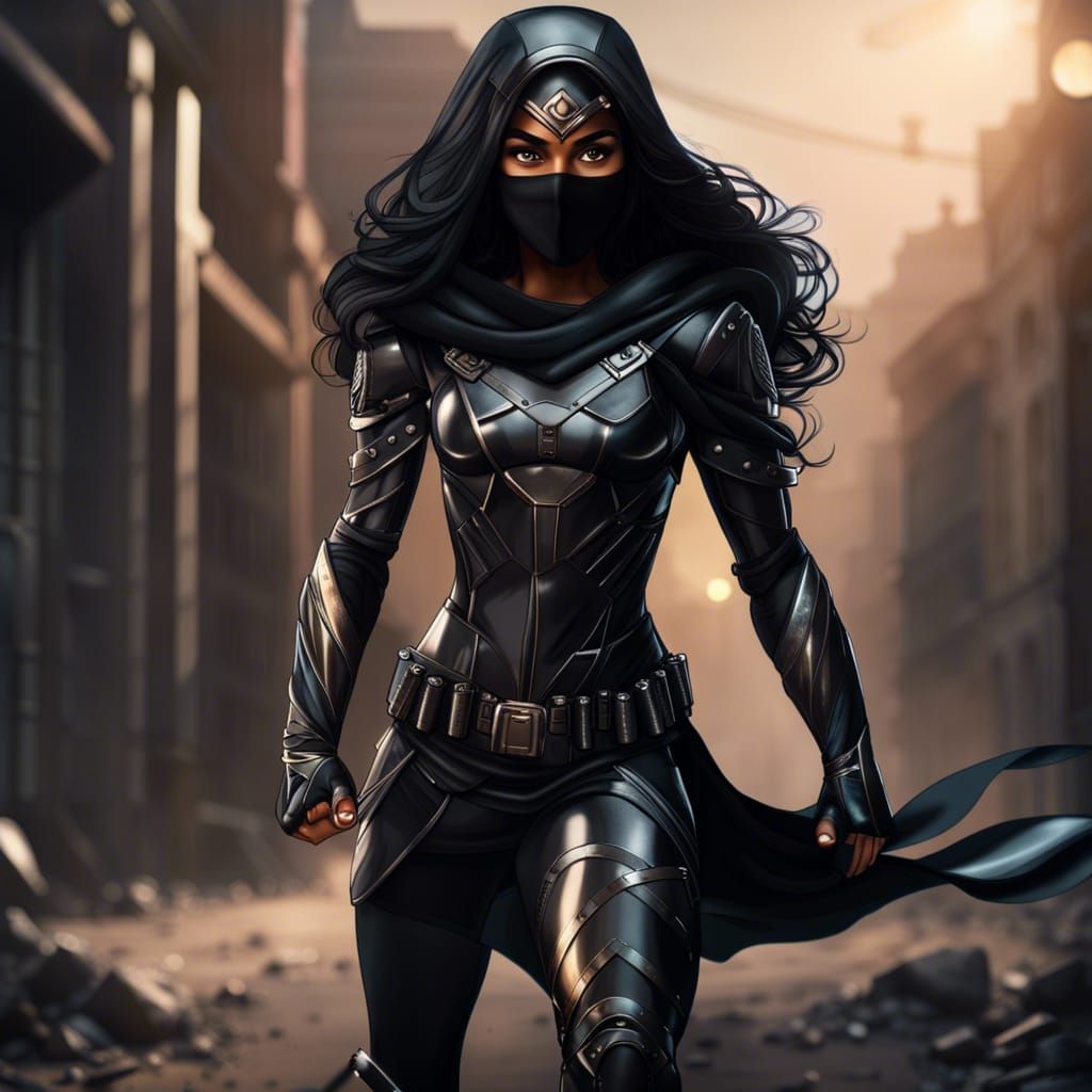 Indian Teenage Superhero Brooding on Rooftop at Night