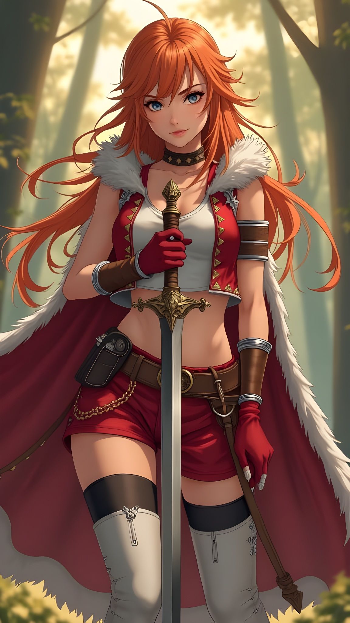 Anime RPG Warrior Woman with Sword