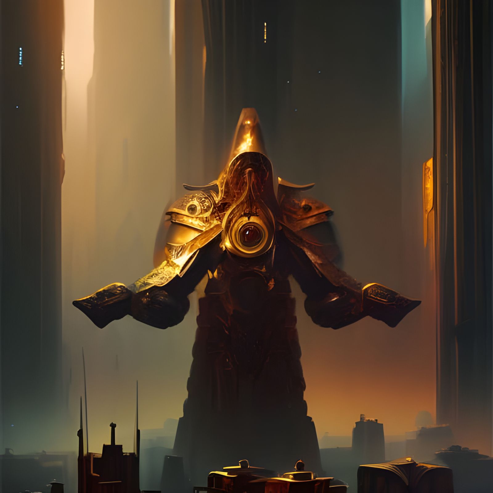 Futuristic Byzantine Warrior Monk: Hyperdetailed Concept Art