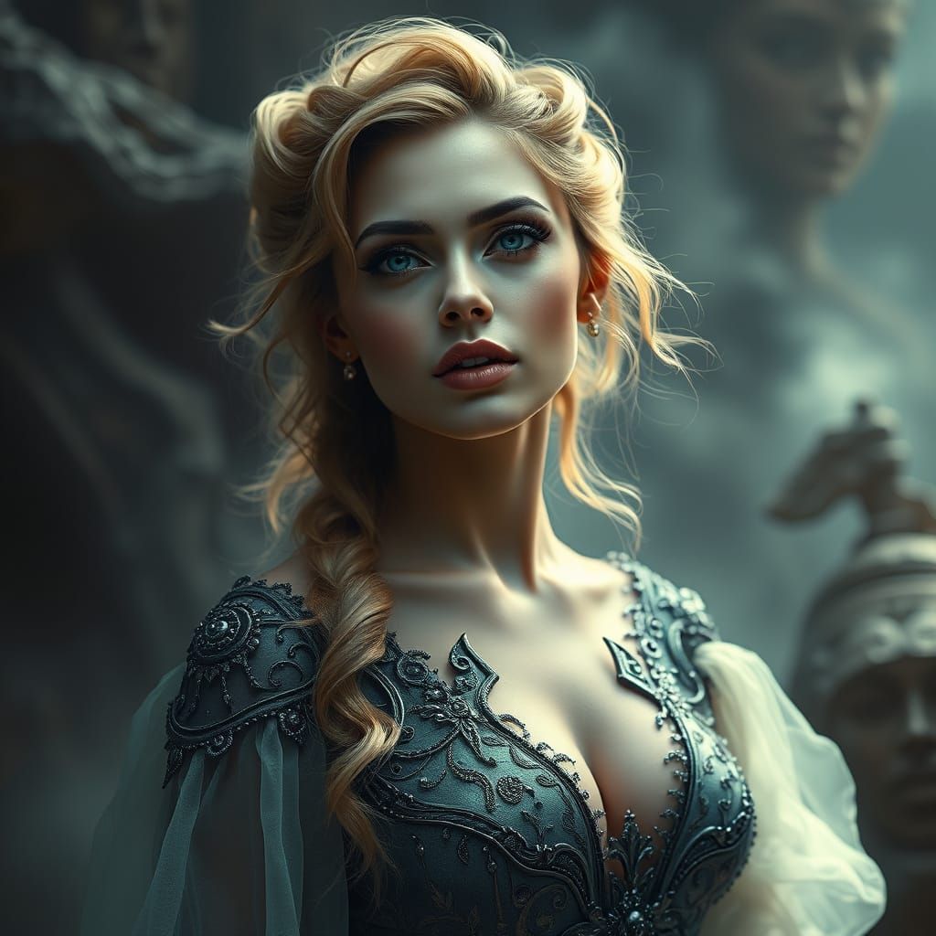Surreal Digital Portrait of a Regal Woman in an Epic Cinemat...