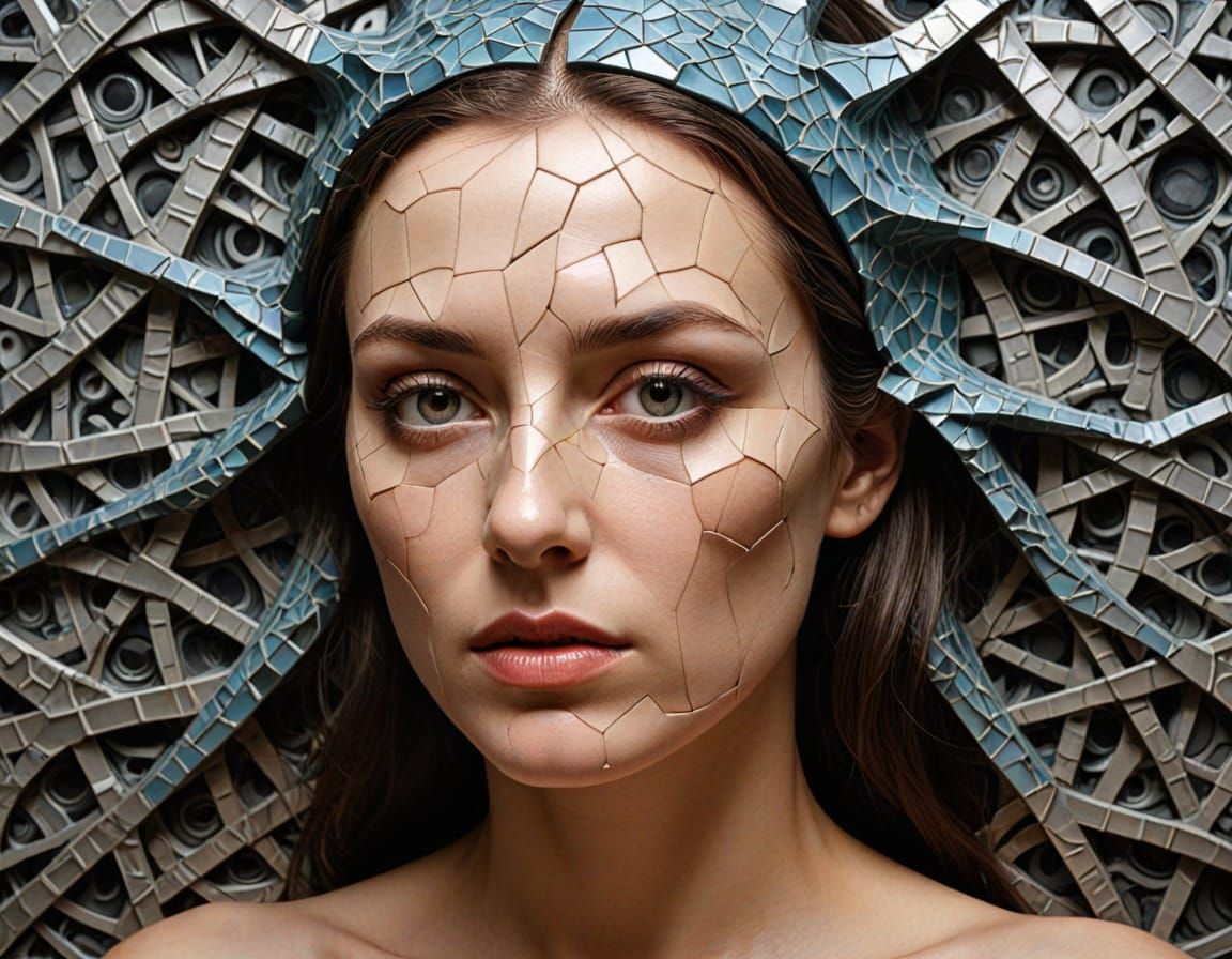 Vibrant Neuron Portrait in Graphic Novel Style