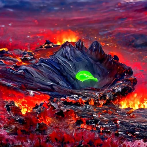 Neon Lava Eruption on Alien World