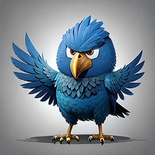 Angry Twitter Bird Hiding its Face