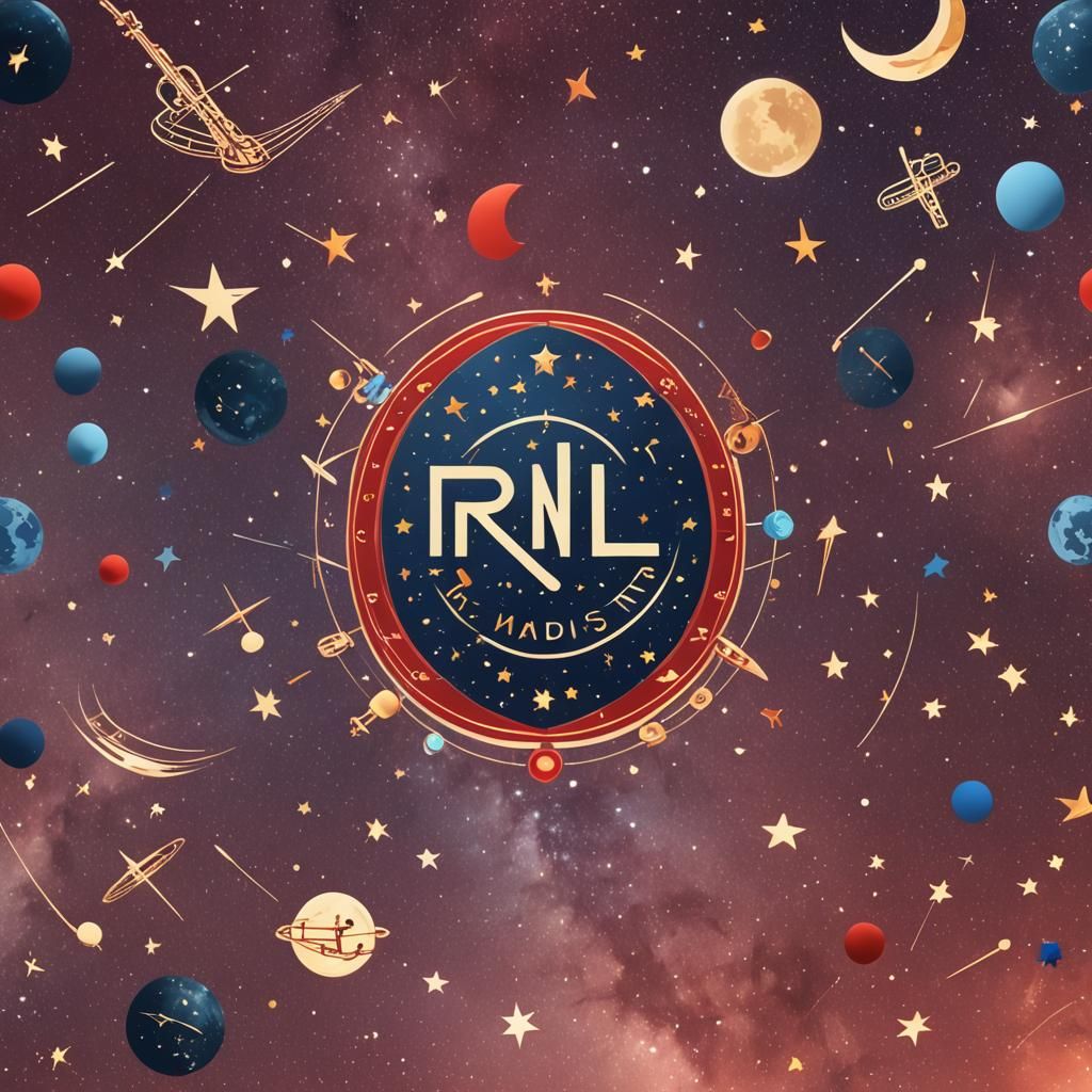 R.N.L Online Radio Logo in Matte Painting Style