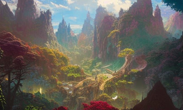 Epic Fantasy Desert Market in Digital Illustration