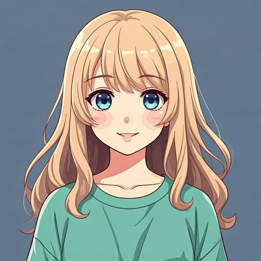 Anime Girl Portrait in Watercolor Style