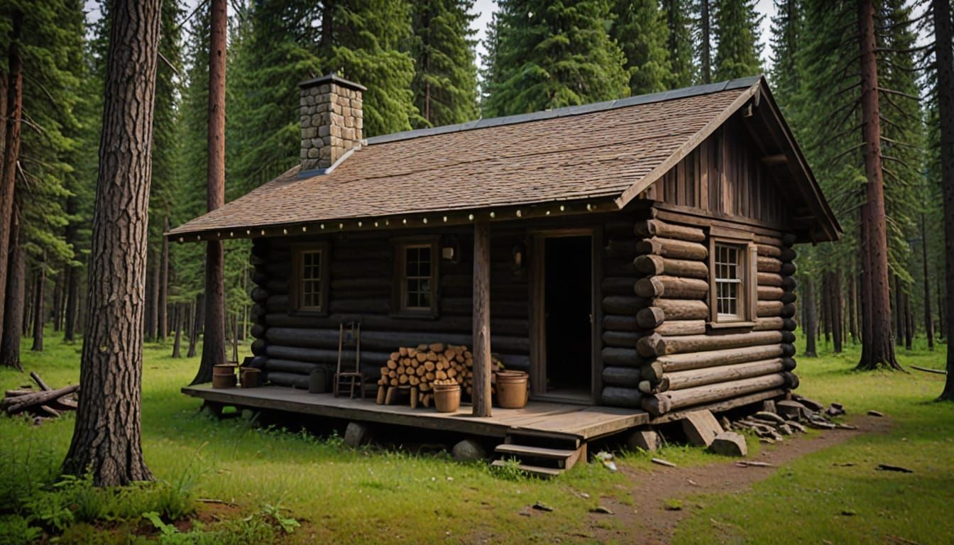 Enigmatic Cabin Hidden in Dark Firs