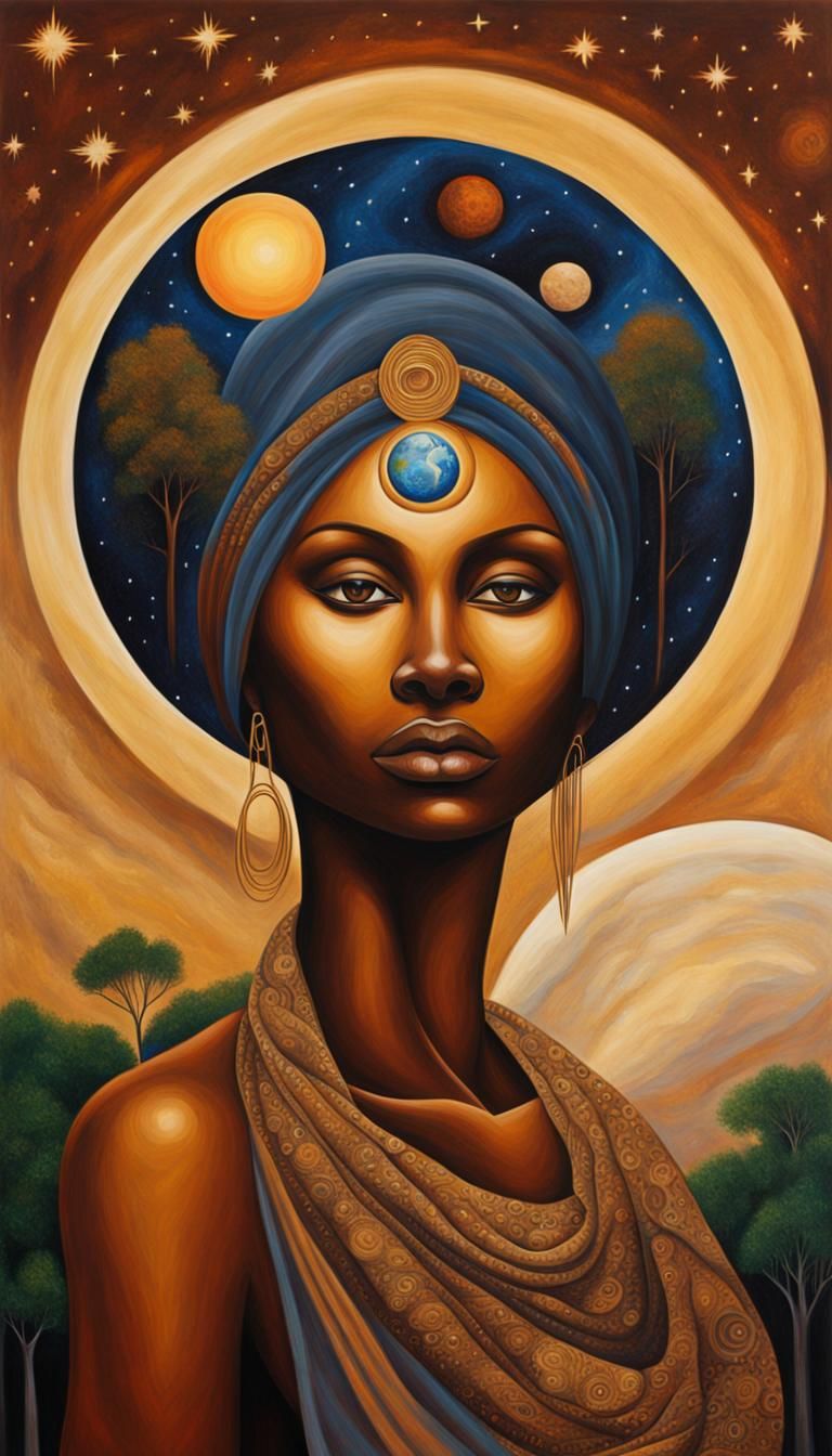 African Earth Mother Acrylic Art