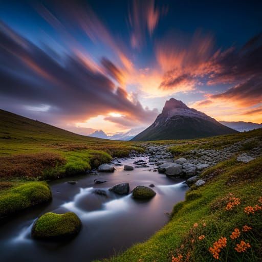 Peaceful River in Diffused Light: AI Image