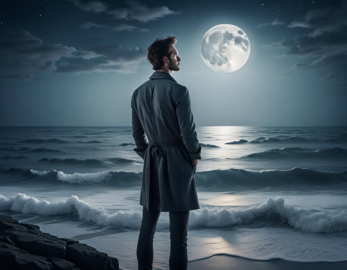 He stood in the moonlight