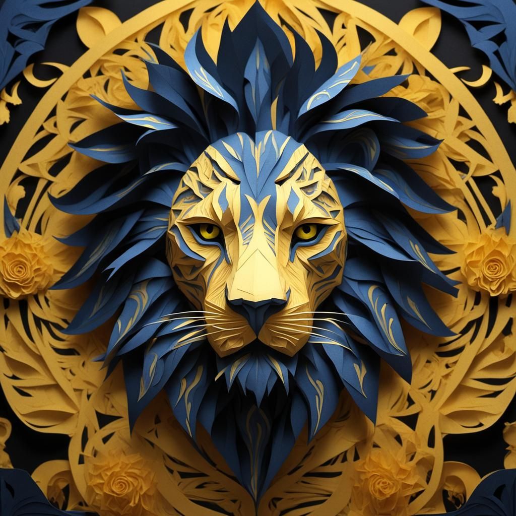 "Kirigami lion"