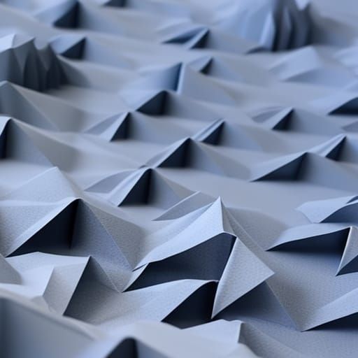 3D Fantasy Map in Origami Papercraft Style