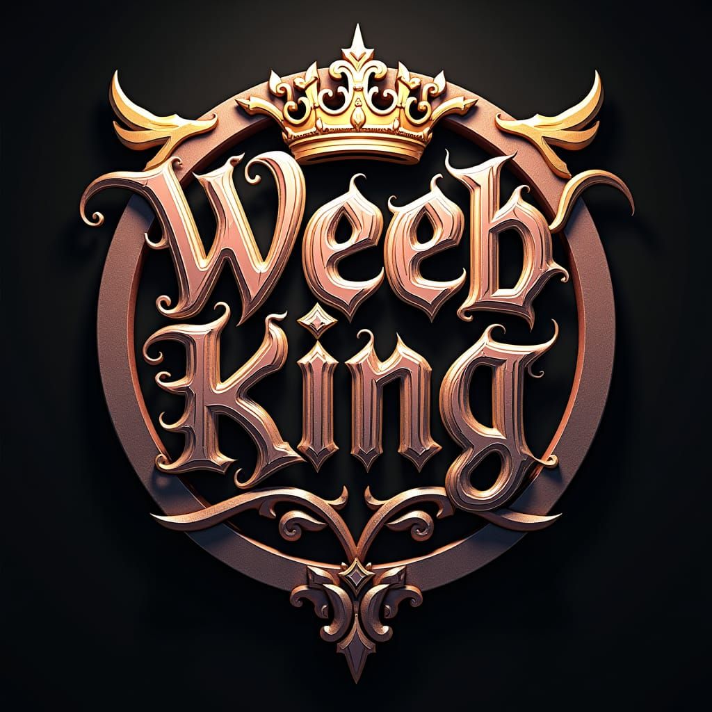 Ornate Weeb King Crest in Anime Style
