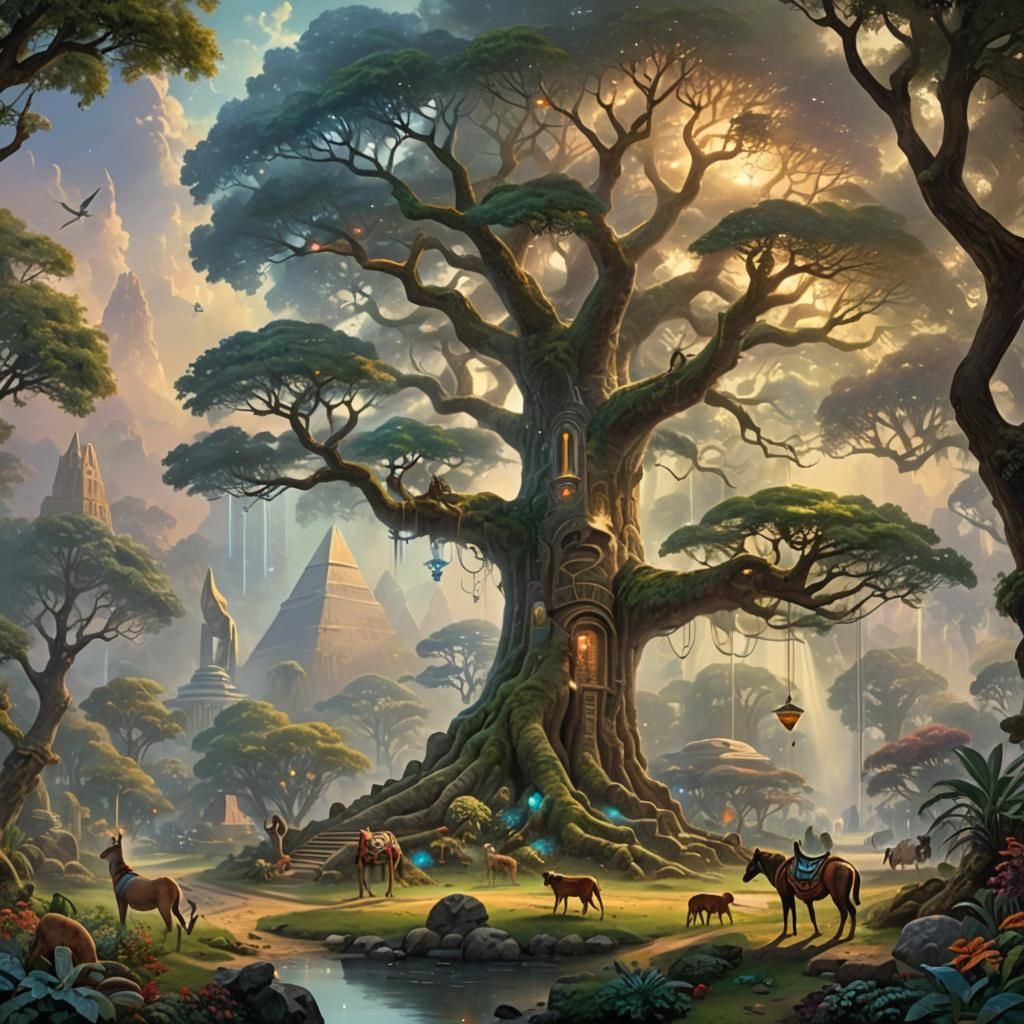 Ancient Earth Tree with Egyptian Technology