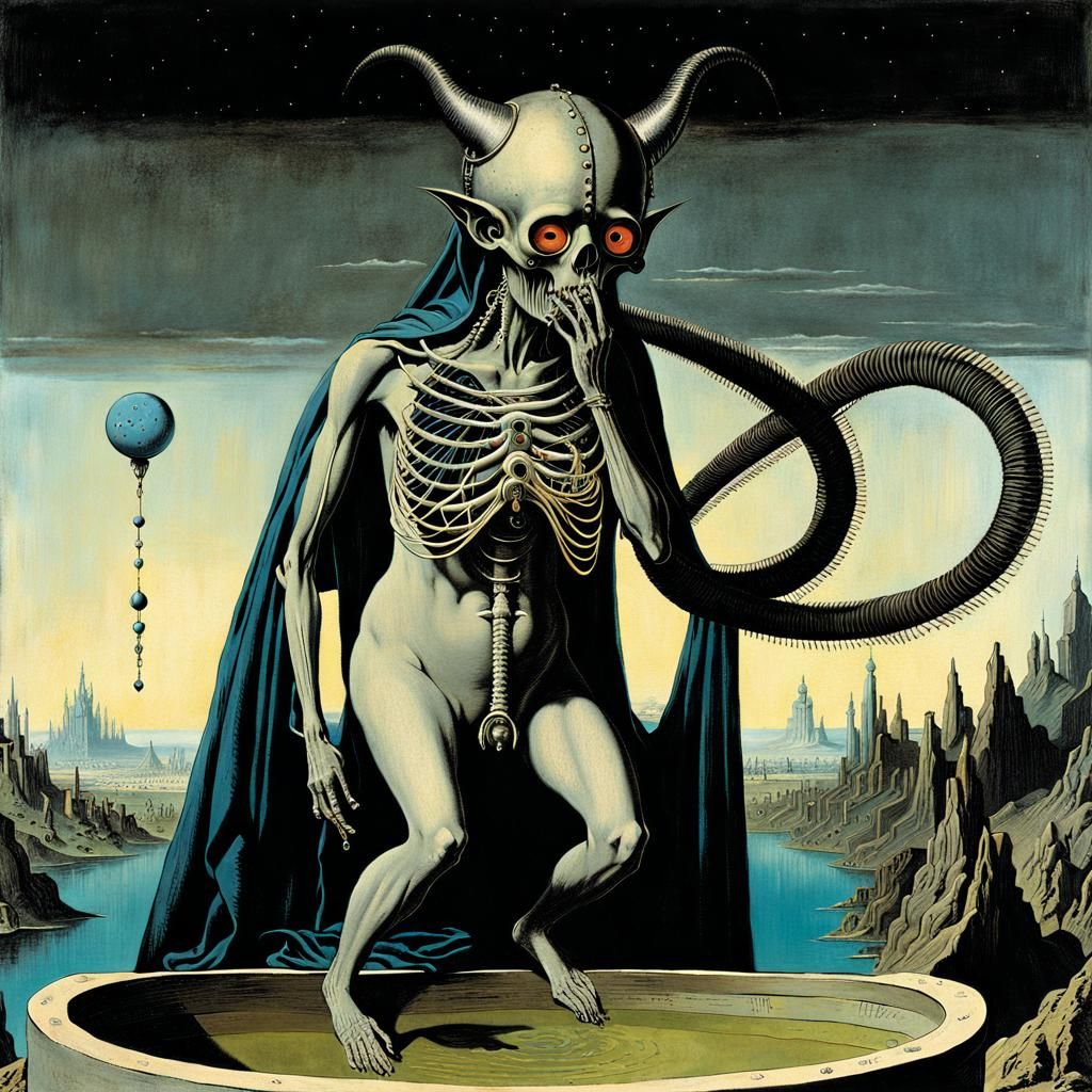 Cosmic Horror Dreamscape in Dark Fantasy Style