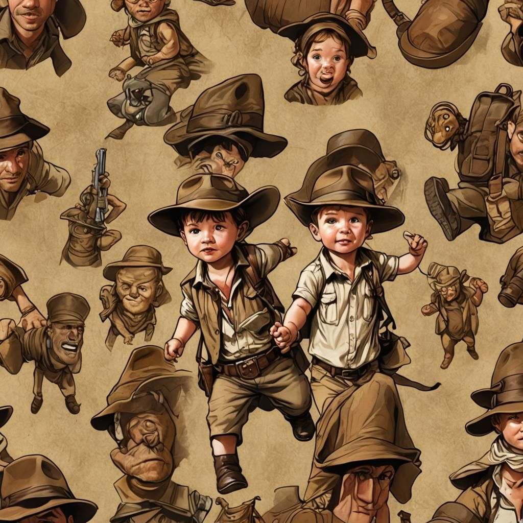 Cute Baby Indiana Jones Adventure