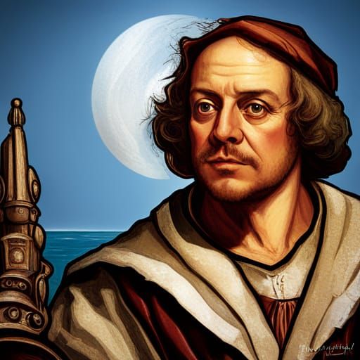 Junglepunk Portrait of Christopher Columbus