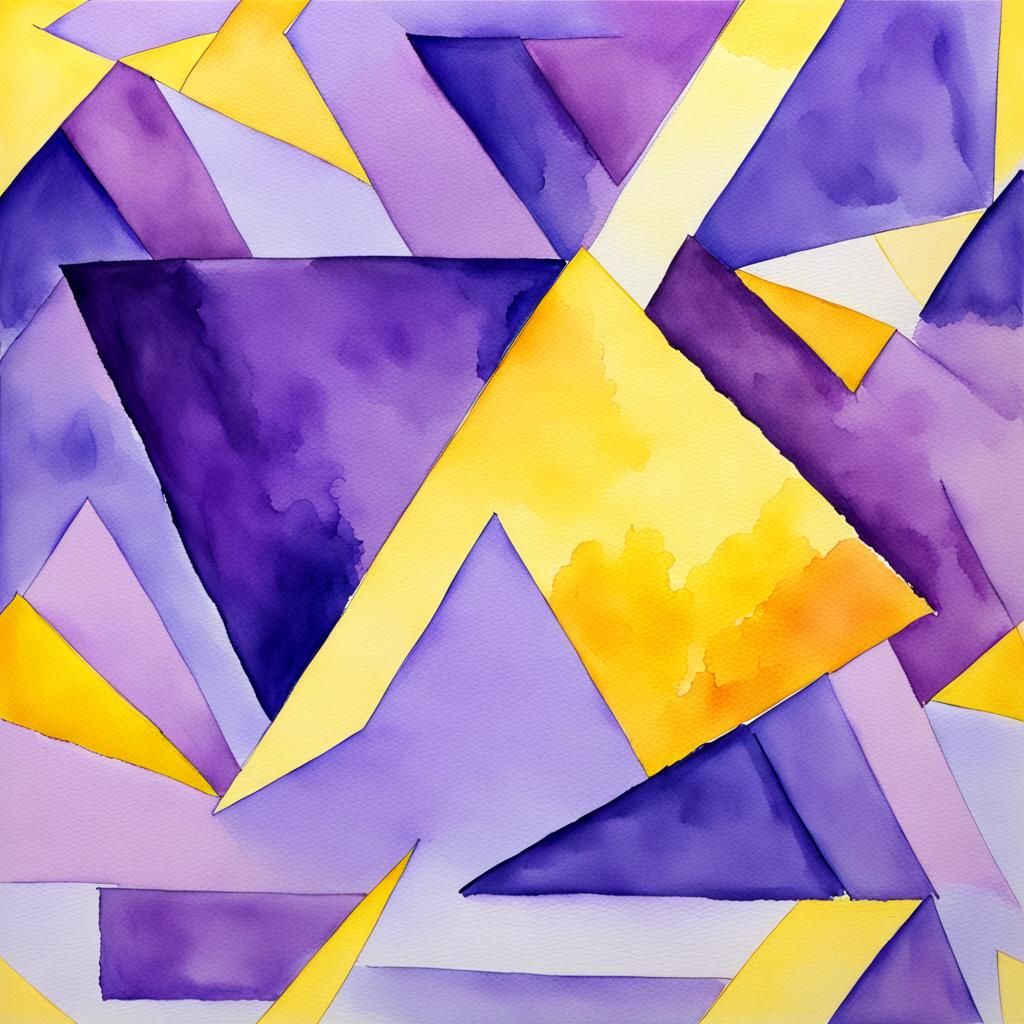 Watercolor Angles in Yellow and Purple
