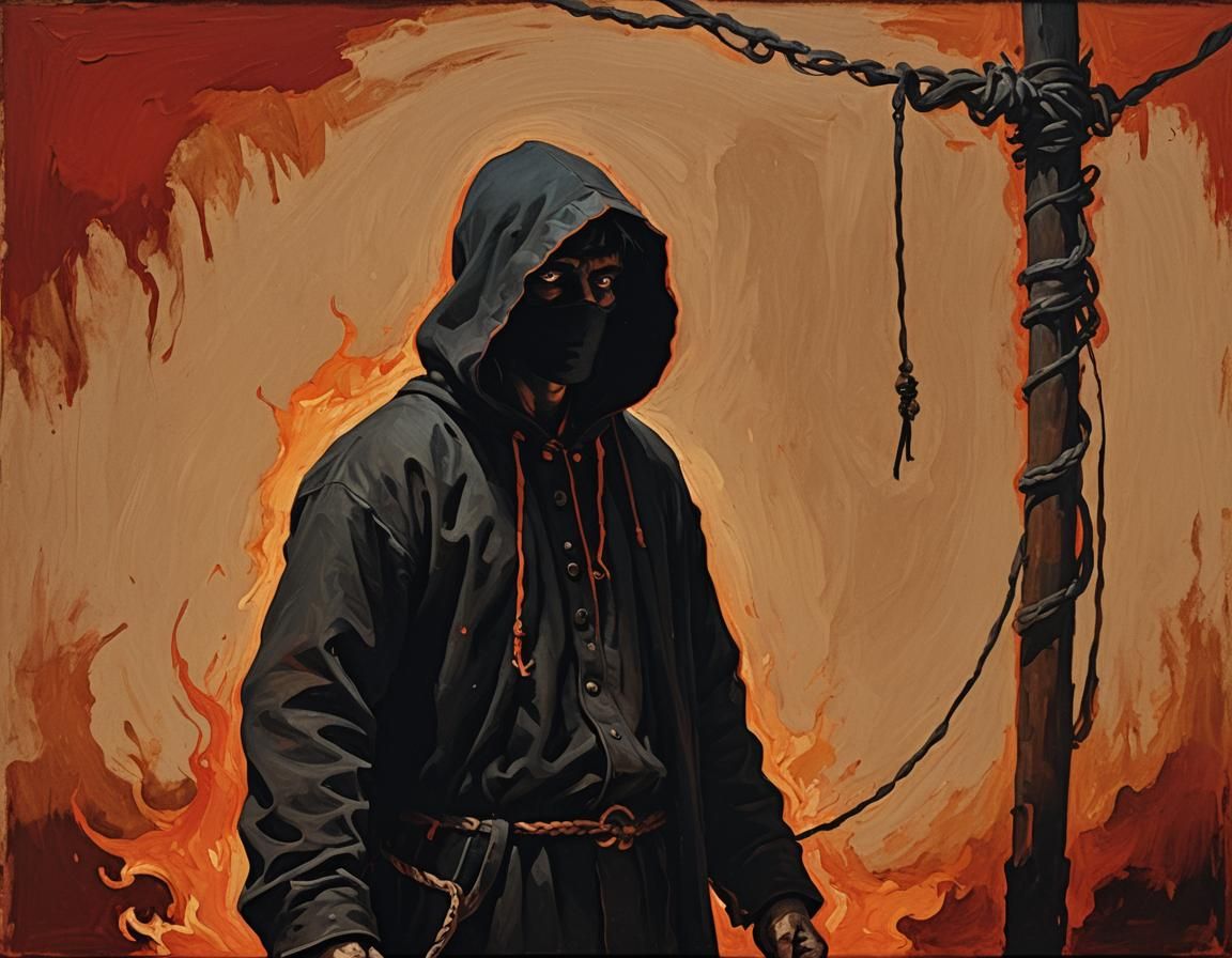 Ominous Hangman Illustration in Expressionist Style