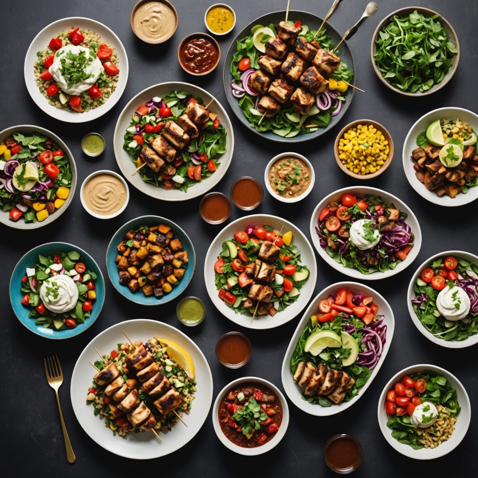 Halal Feast: A Vibrant Table of Delicious Cuisine