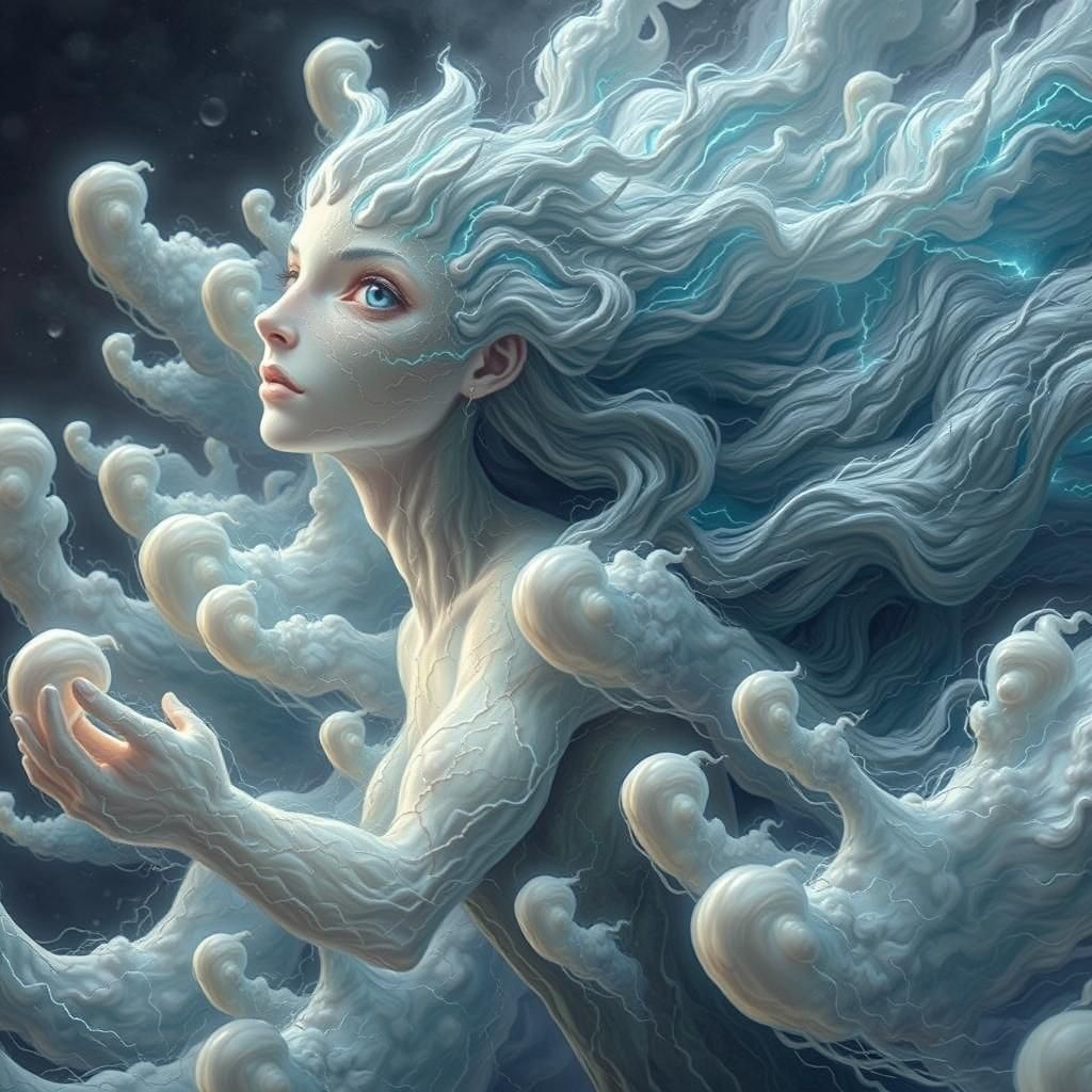 Lightning Being Soars Through Storm Clouds