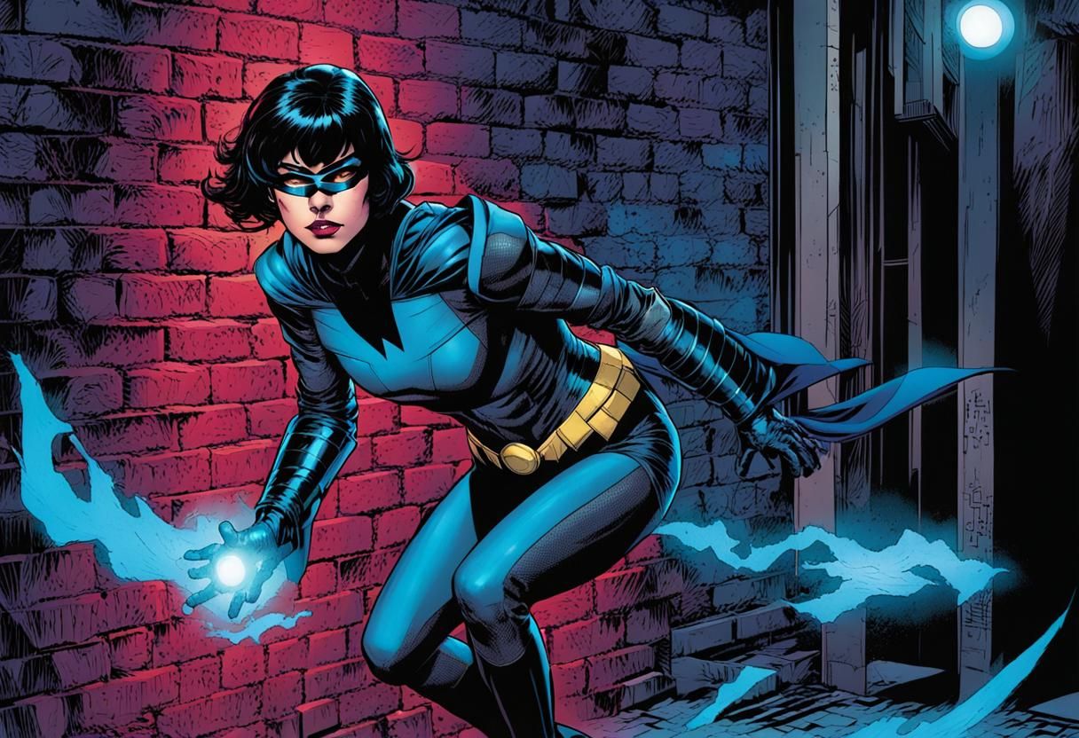 Helena Wayne as Robin in Comic Book Art