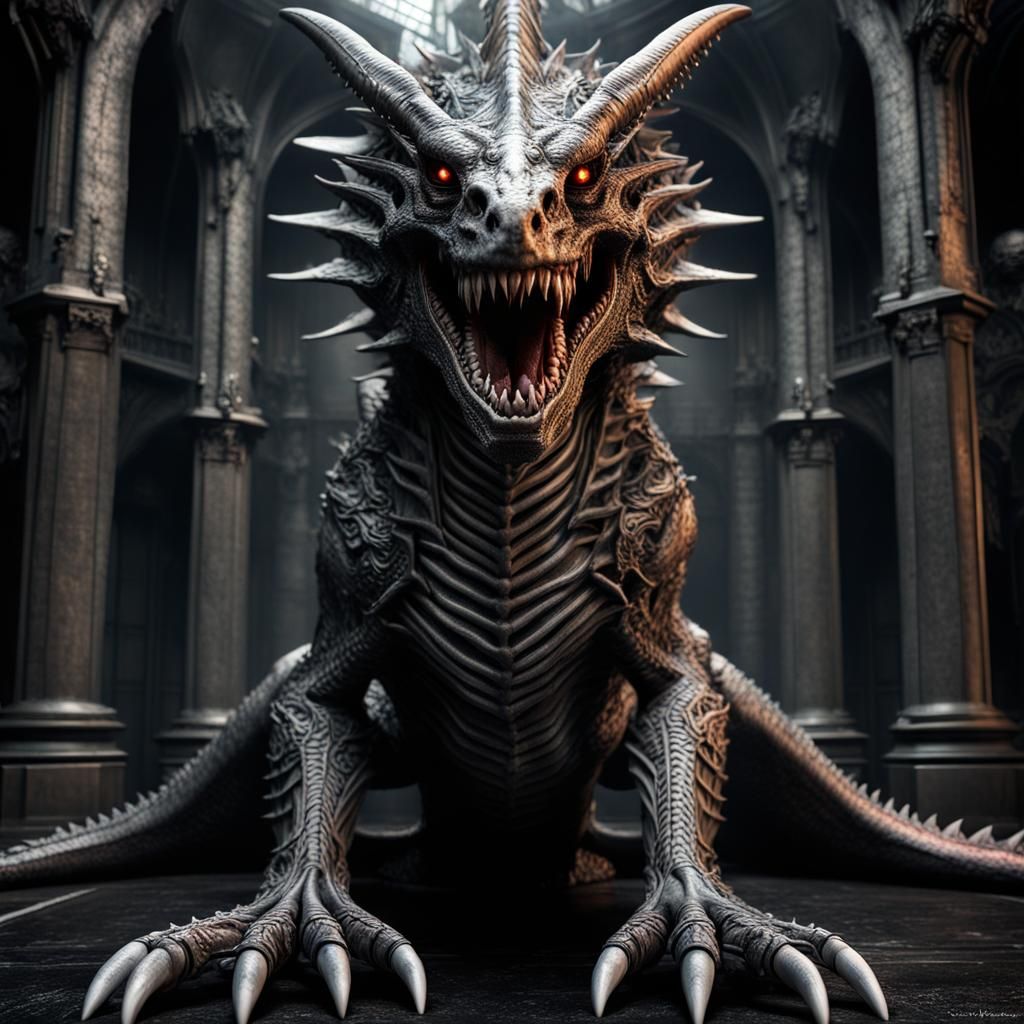 Undead Dragon Zombie Shark: Gothic Steampunk Hybrid