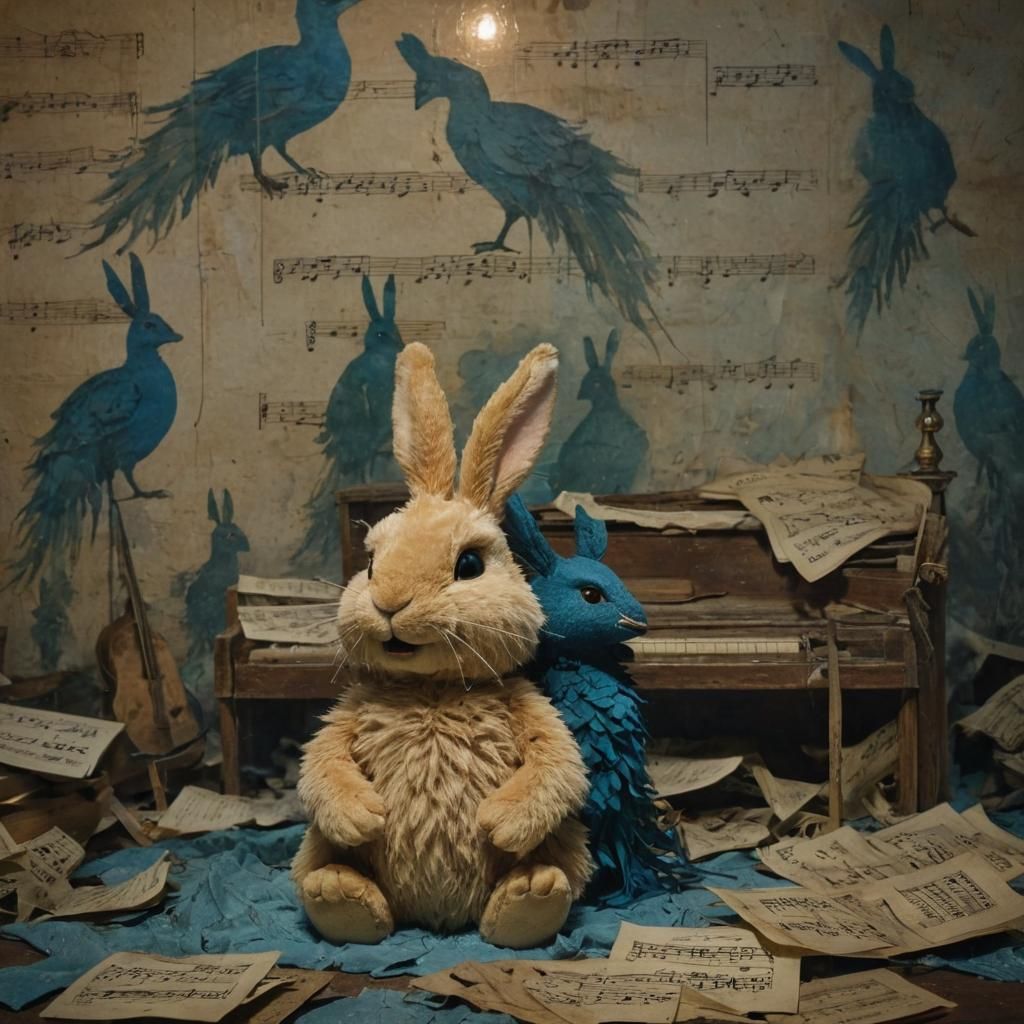 Surreal Plush Rabbit Dream in Goya Style