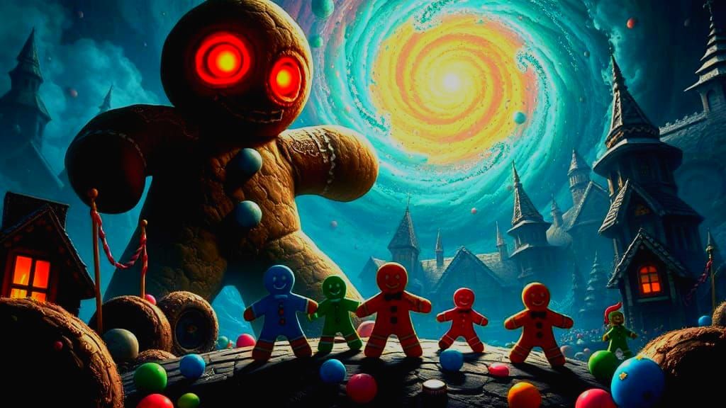Gothic Horror Candyland Gingerbread Men Digital Art