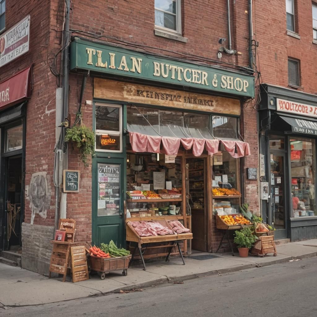 Italian butcher shop storefront  in kensington market toront...