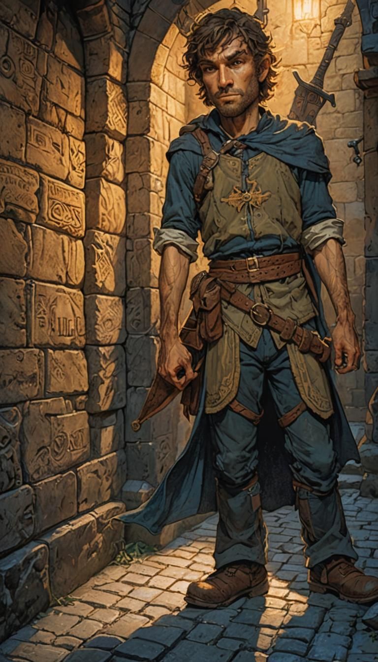 Fantasy Scoundrel in Dimly Lit Alleys: Concept Art