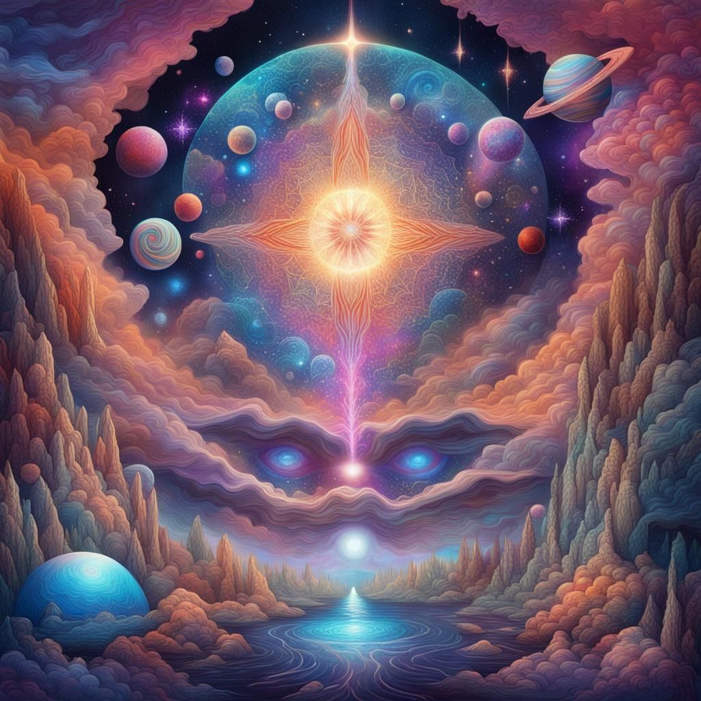 Holographic Cosmic Dreamland by Pablo Amaringo