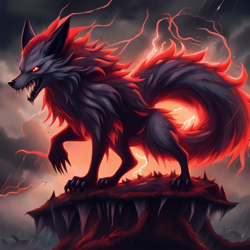 Terrifying Nine-Tailed Fox Monster in High Fantasy