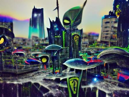 Futuristic Alien City Inspired by DC Comics