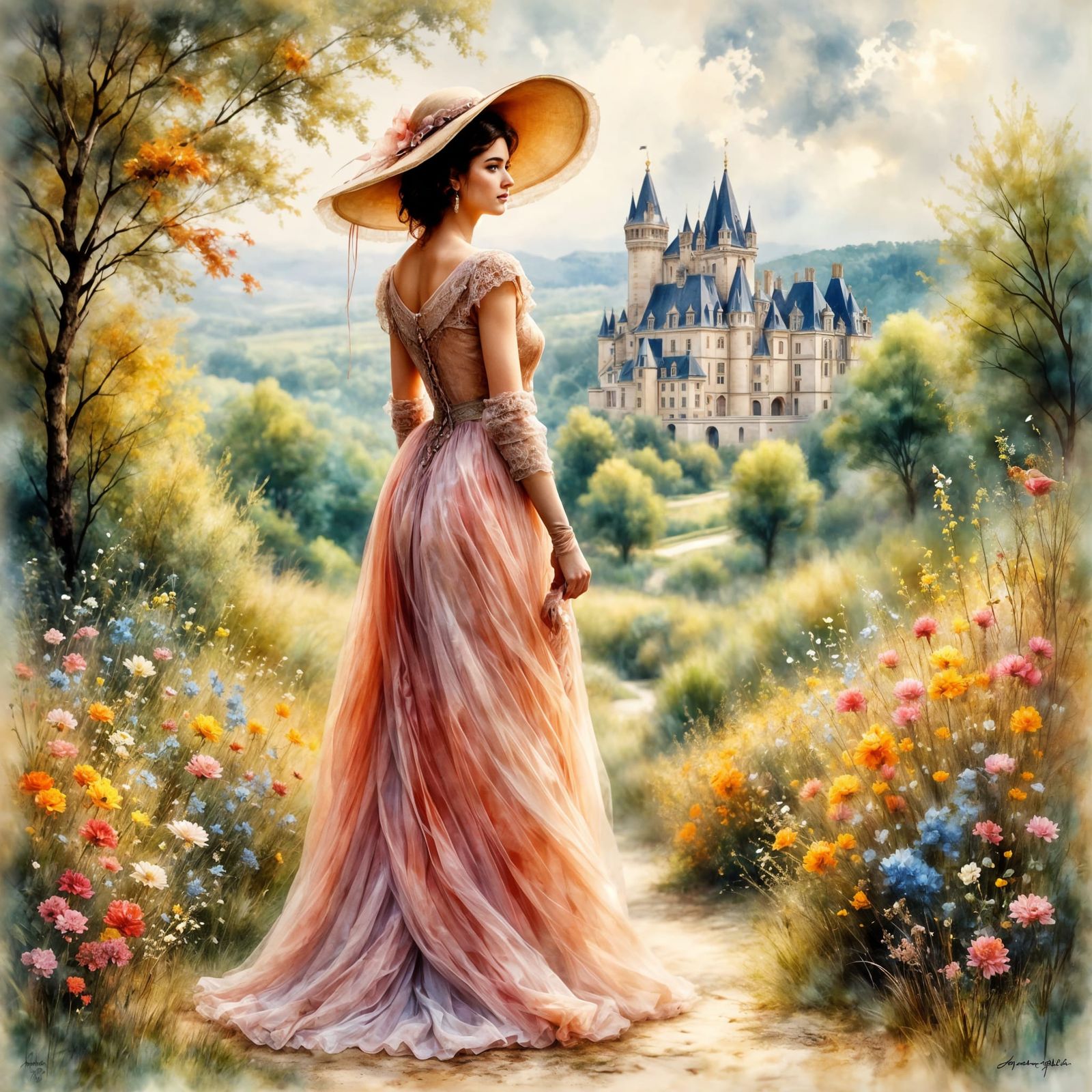 Romantic ballad in the gardens of the castle 1